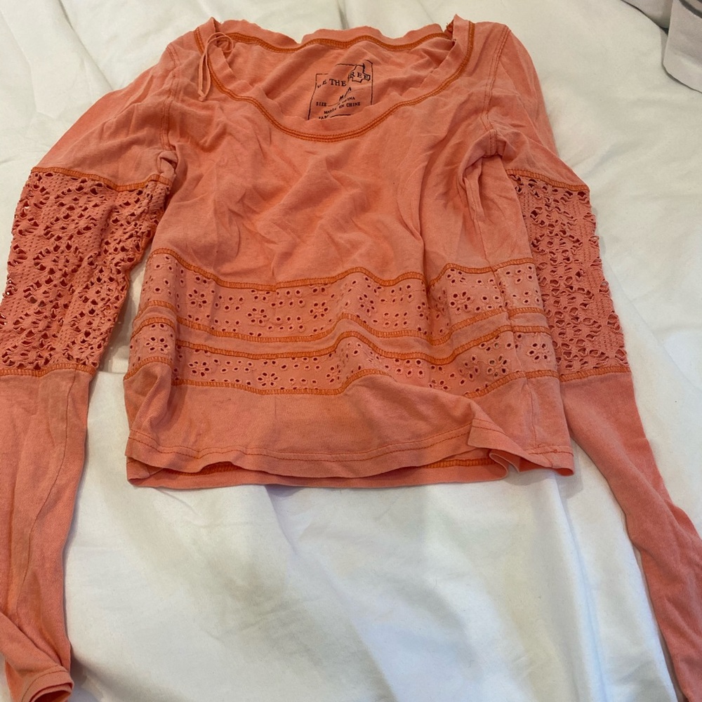 Free People peach crop top
